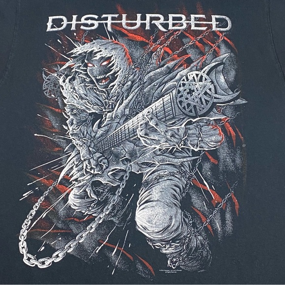Disturbed Band T-Shirt Men’s Medium Black Short Sleeve Music Tee Crew Neck Metal - Picture 7 of 10